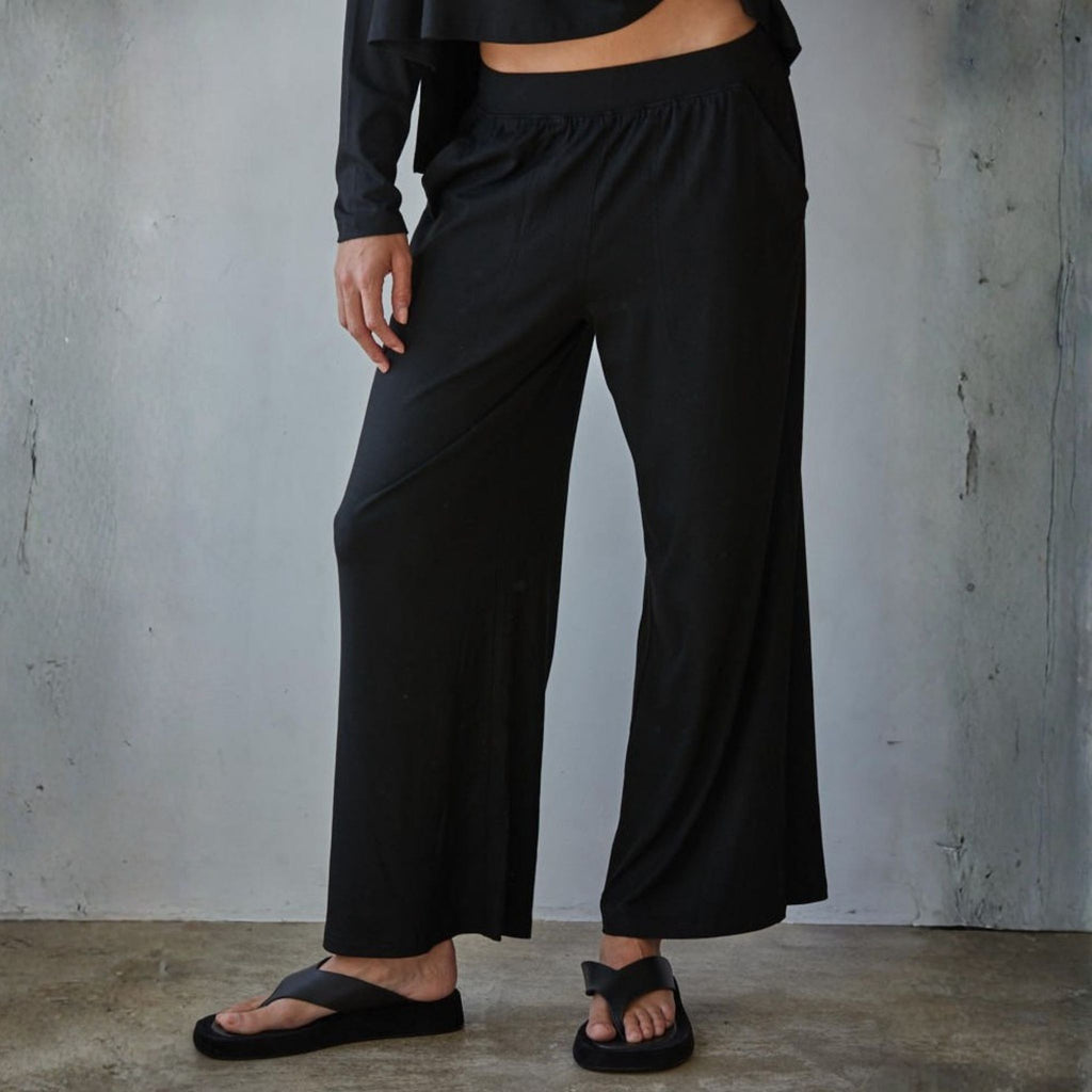 Daily Ease Elastic Waist Wide Leg Pants