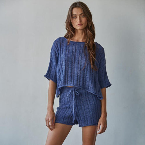 Saige Short Sleeve Textured Knit Top