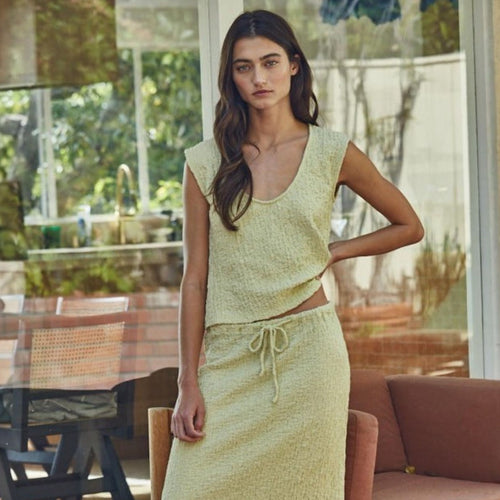 Yvette Textured Sleeveless Scoop Neck Top