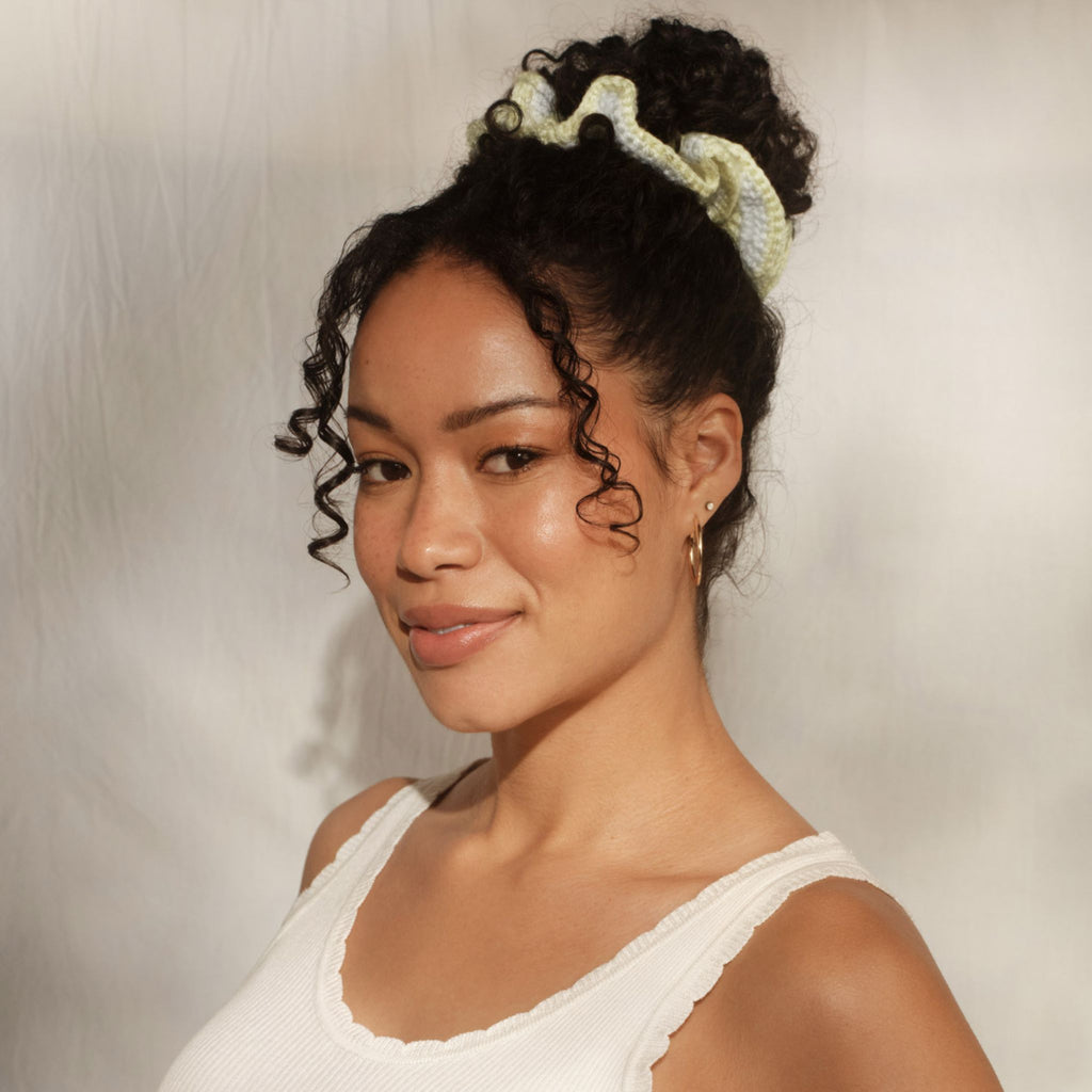 Butter Yellow Crochet Scrunchie