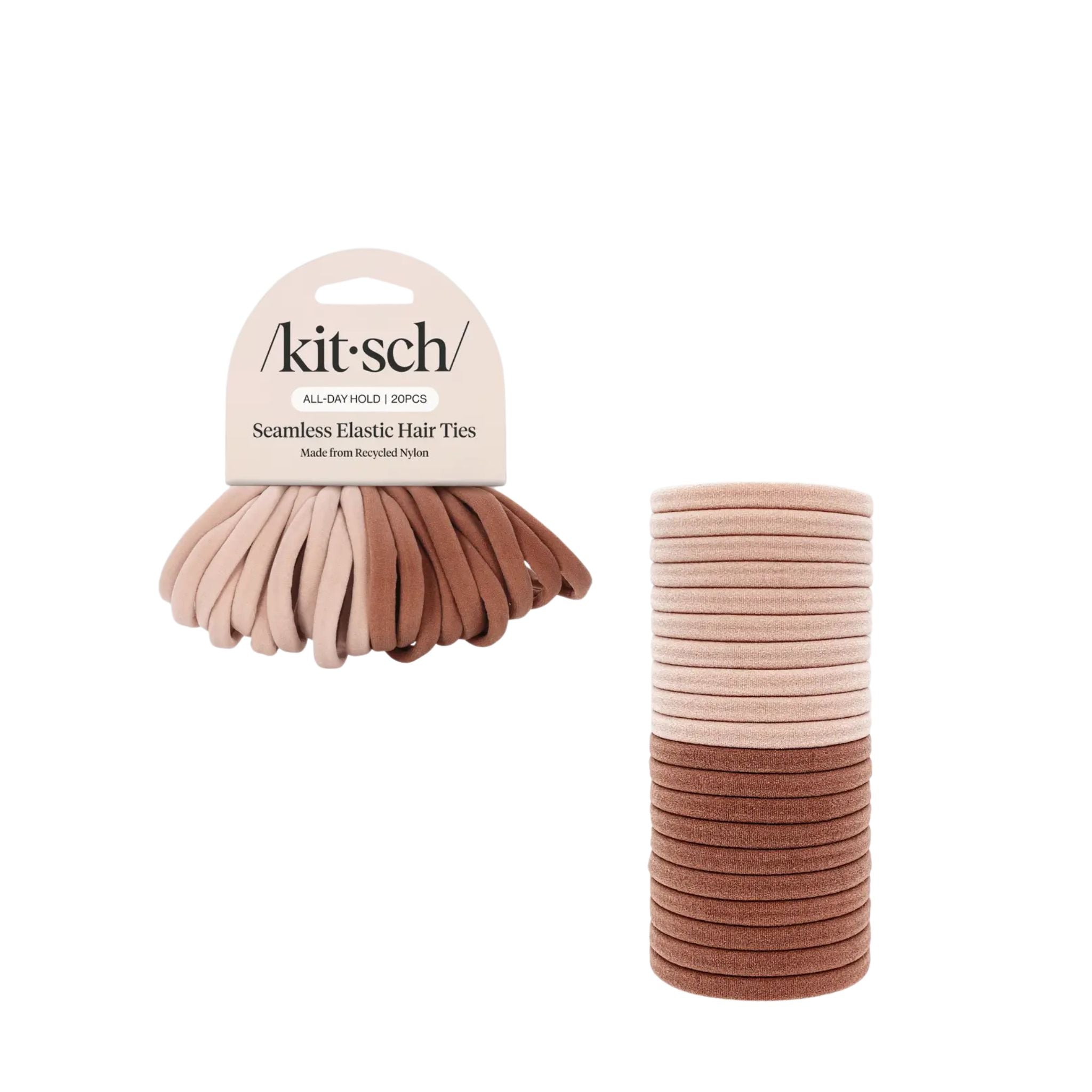 Kit-sch Seamless Elastic Hair Ties with packaging on a white background