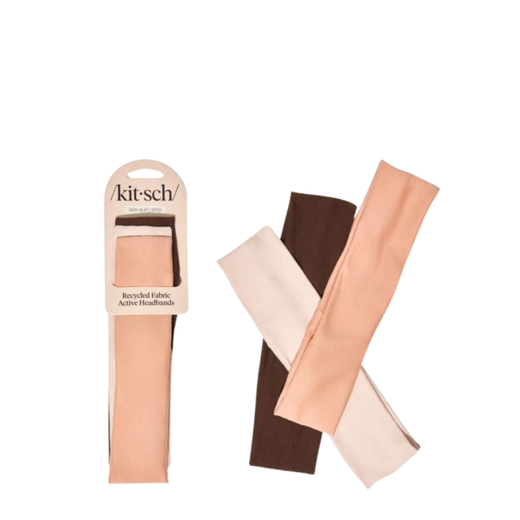 Set of recycled fabric arm warmers with packaging on a white background