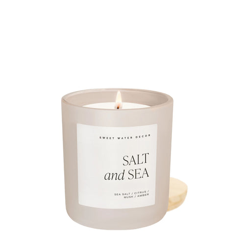 Salt & Sea 15oz White Jar Soy Candle