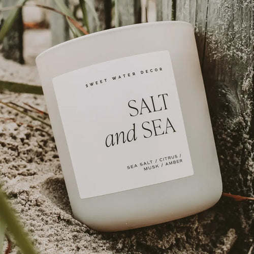 Sweet Water Salt & Sea 15oz White Jar Soy Candle