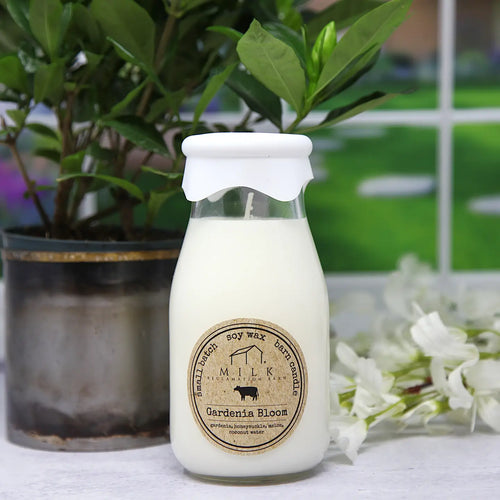Gardenia Bloom Milk Bottle Candle
