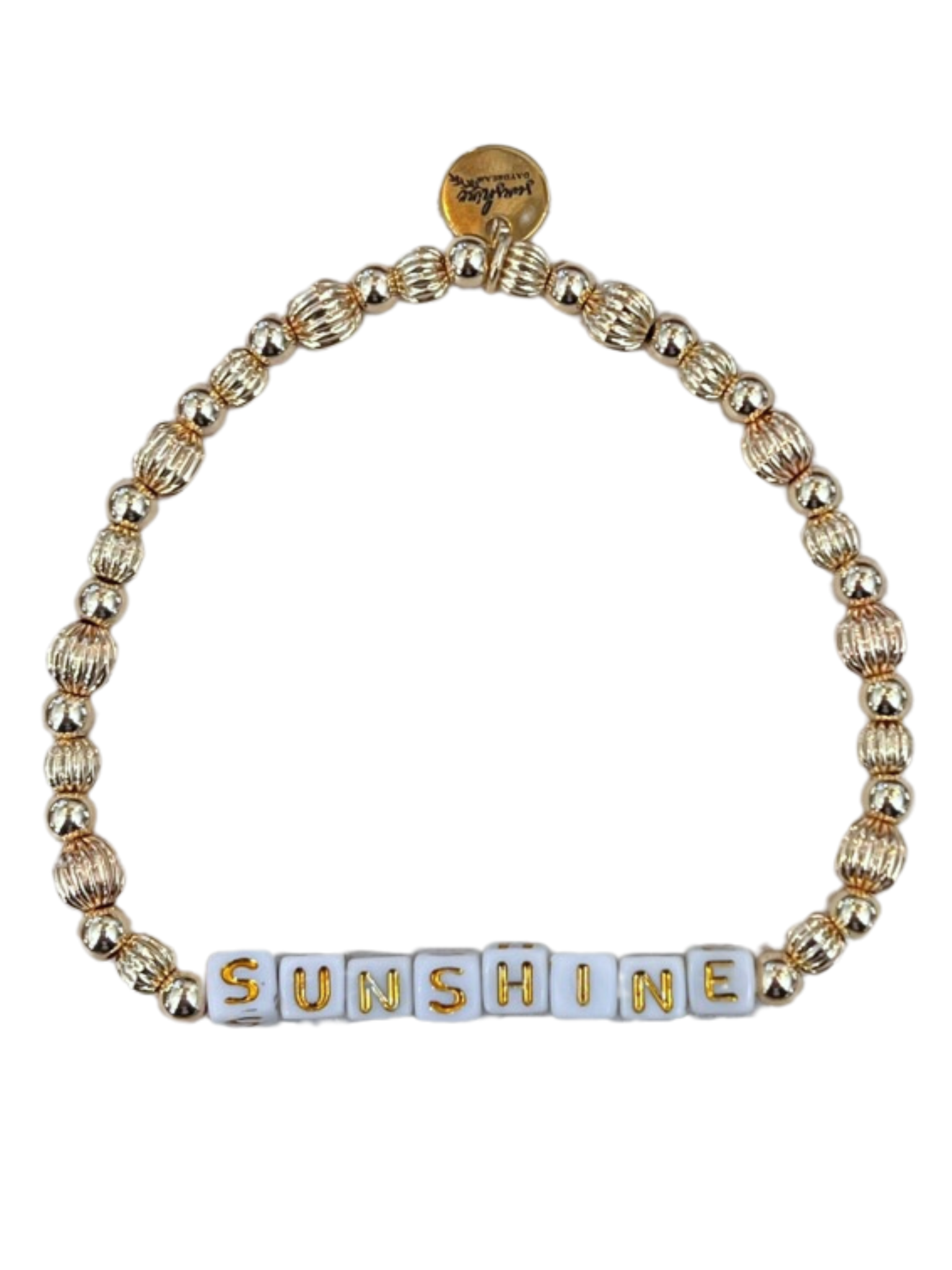 Sunshine Golden Beaded Letter Block Bracelet