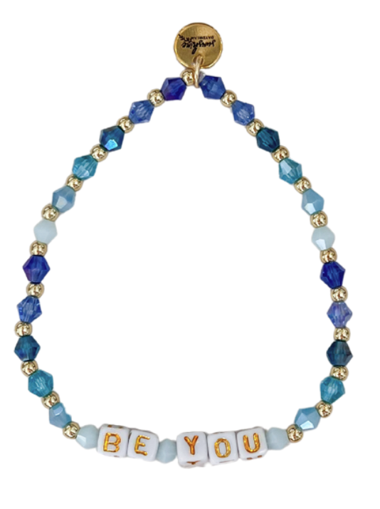 Be You Blue Colorful Letter Block Bracelet