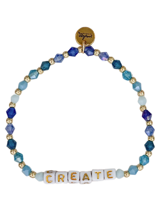 Create Blue Colorful Letter Block Bracelet