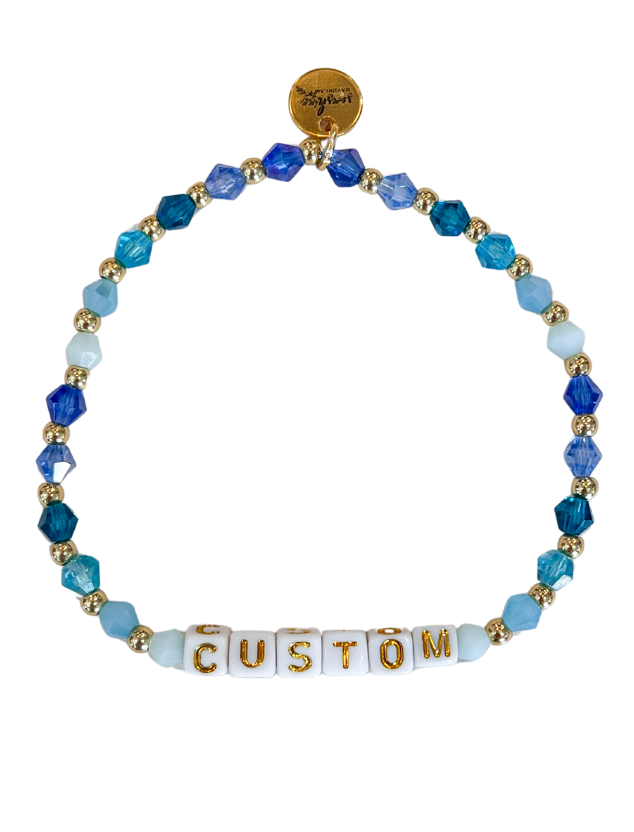 Blue Colorful Custom Letter Block Bracelet