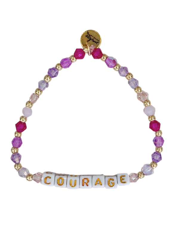 Courage Pink Colorful Letter Block Bracelet