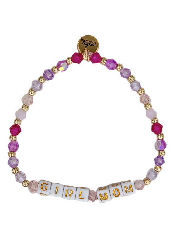 Girl Mom Pink Colorful Letter Block Bracelet