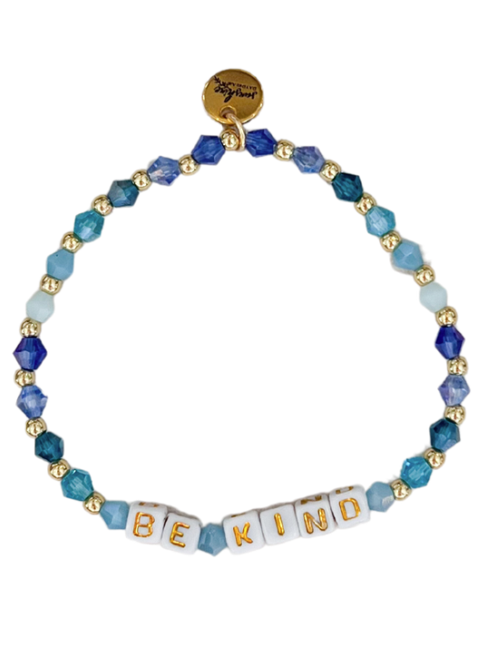 Be Kind Blue Colorful Letter Block Bracelet