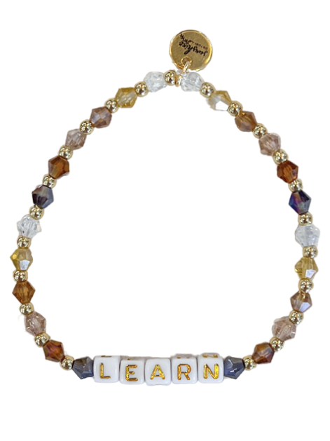Learn Neutral Colorful Letter Block Bracelet