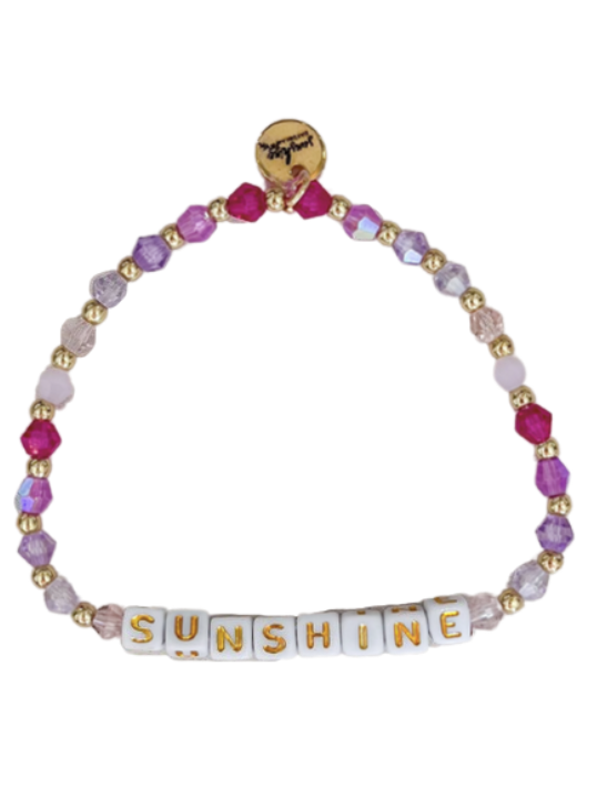 Sunshine Pink Colorful Letter Block Bracelet