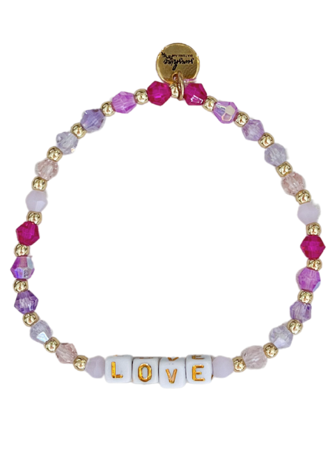 Love Pink Colorful Letter Block Bracelet