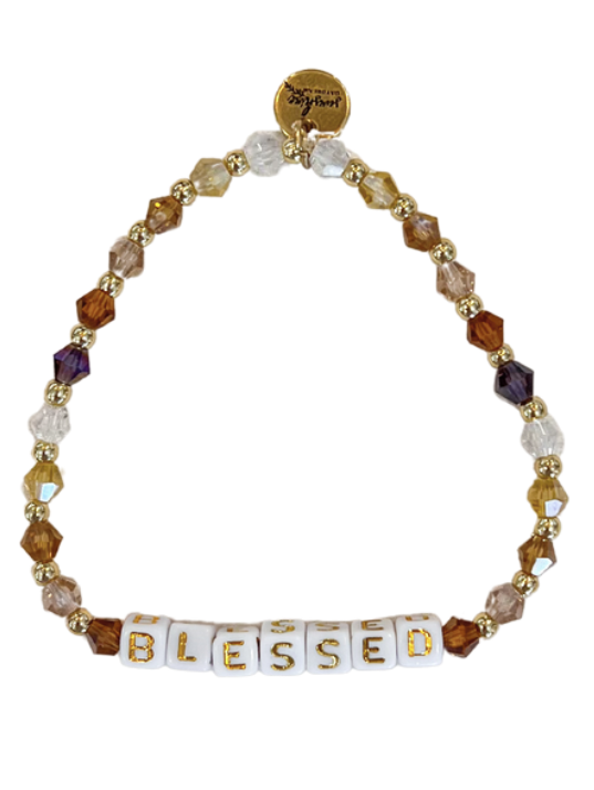 Blessed Neutral Colorful Letter Block Bracelet
