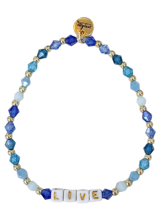 Live Blue Colorful Letter Block Bracelet